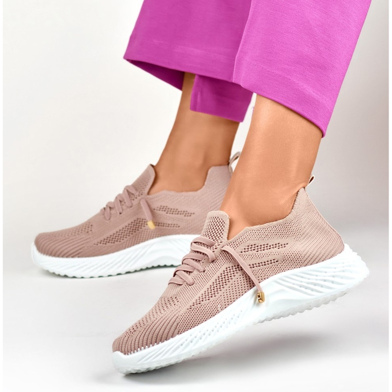 Scarpe sportive da donna elastiche polverose rosa 1