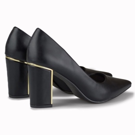 Eleganti décolleté con tacco decorativo nero 2