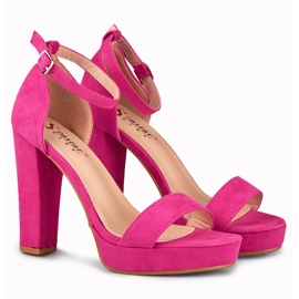 Sandali fucsia alti alla caviglia rosa 2