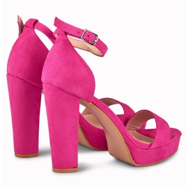 Sandali fucsia alti alla caviglia rosa 1