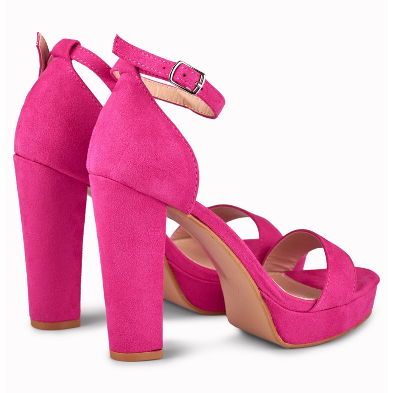 Sandali fucsia alti alla caviglia rosa 1