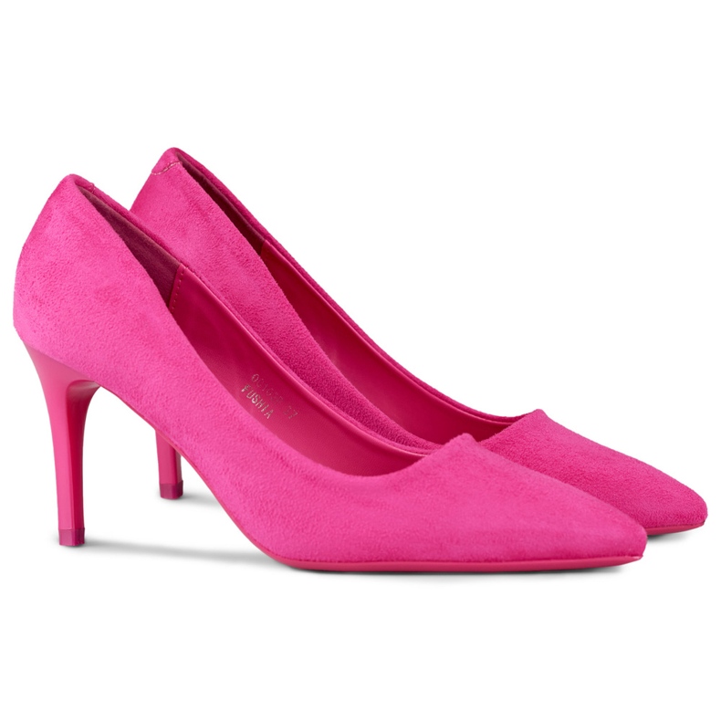 Tacchi alti classici in camoscio fucsia rosa 1