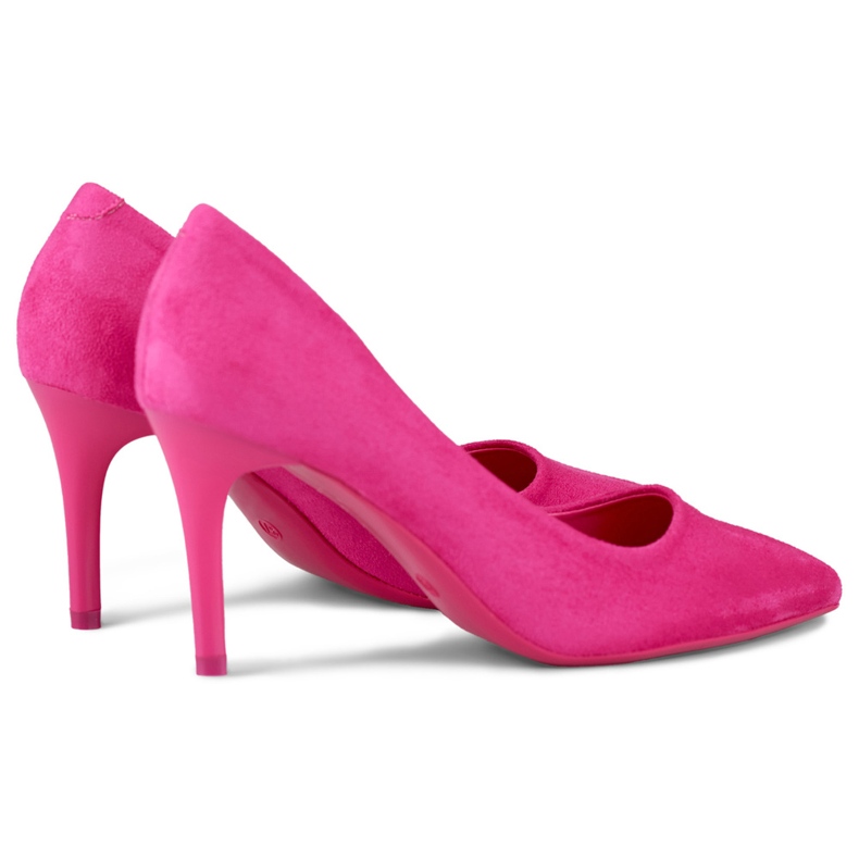 Tacchi alti classici in camoscio fucsia rosa 2