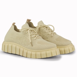 Scarpe sportive da donna beige flessibili 1