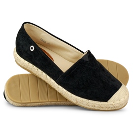 Espadrillas nere da donna in camoscio nero 1