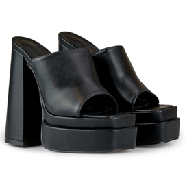 Ciabatte nere Evelyn con tacco alto nero 1