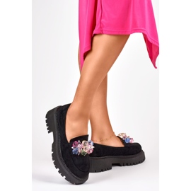 Mocassini neri con perline nero 1