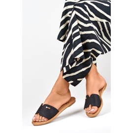 Pantofole piatte classiche da donna Denly nero 1