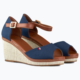 Sandali con zeppa blu navy da donna di Tomm 1