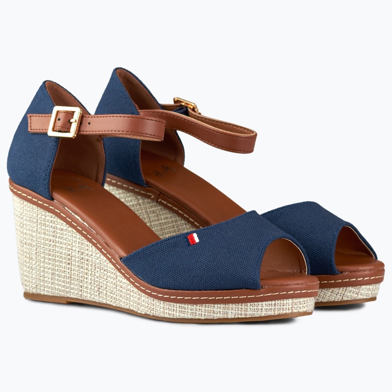 Sandali con zeppa blu navy da donna di Tomm 1