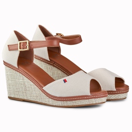 Sandali con zeppa beige da donna di Tomm 1