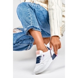Sneakers sportive classiche da donna bianche e blu bianco 2