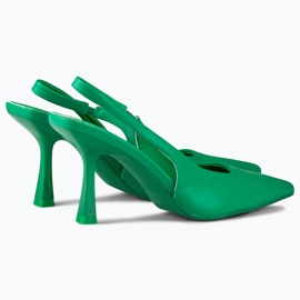 Décolleté verdi con tacco aperto verde 1