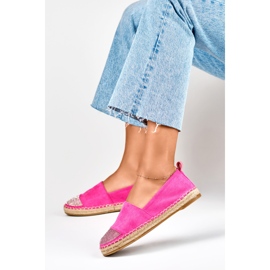 Espadrillas rosa da donna con punta in paillettes 1