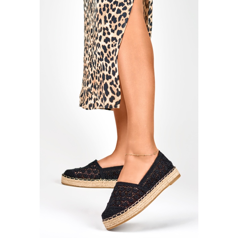 Espadrillas da donna in pizzo nero 2