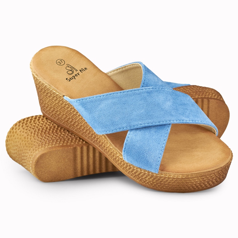 Pantofole da donna con jeans blu 1