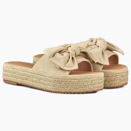 Espadrillas beige con fiocco 1