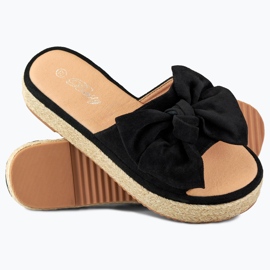Espadrillas nere con fiocco nero 1