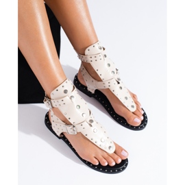 Infradito gladiatore beige con getti di Shelovet 1