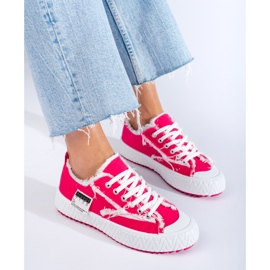 Sneaker Shelovet fucsia con plateau rosa 1