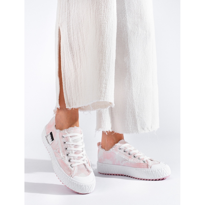 Sneaker Shelovet rosa con plateau 1