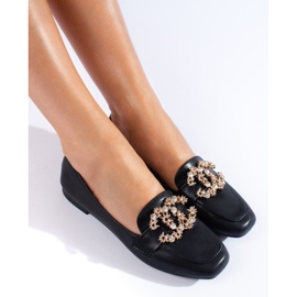 Mocassini Shelovet neri con strass da donna nero 1