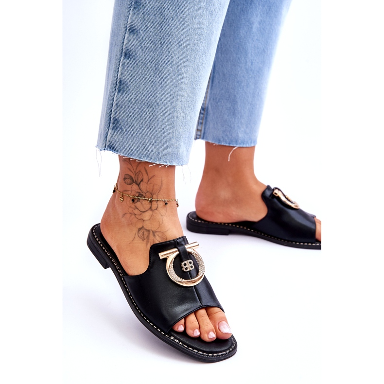Pantofole in Pelle Scarpe Comfort S.Barski KV-2775-32 Nero 3