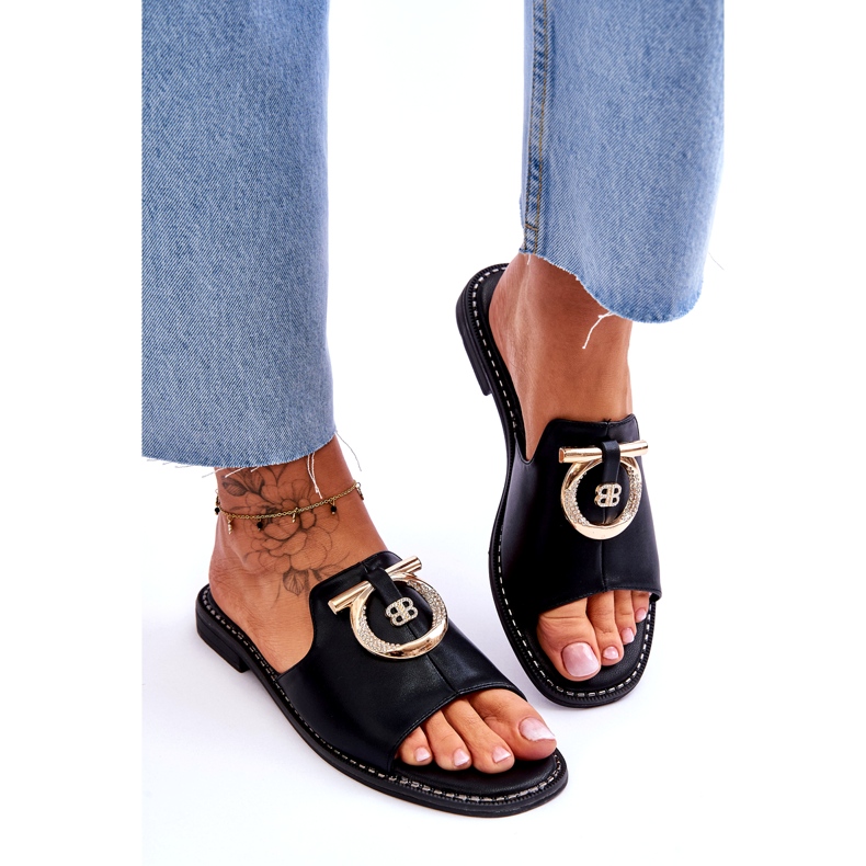 Pantofole in Pelle Scarpe Comfort S.Barski KV-2775-32 Nero 4
