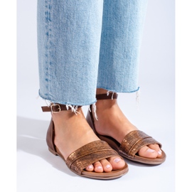 Sandali marroni da donna Daszyński marrone 2