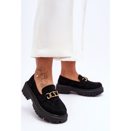 FB2 Mocassini con plateau in pelle scamosciata da donna neri Larey nero 2