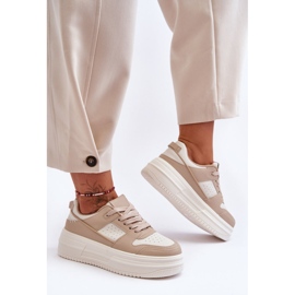 FJ1 Scarpe Sportive Da Donna Su Una Piattaforma Massiva Beige Belisso 1