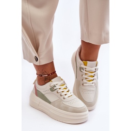 FJ1 Scarpe sportive da donna su una massiccia piattaforma Gemma multicolore bianca 1