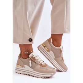 FJ1 Scarpe Sportive Da Donna Con Cerniera Decorativa Beige Cairo 1