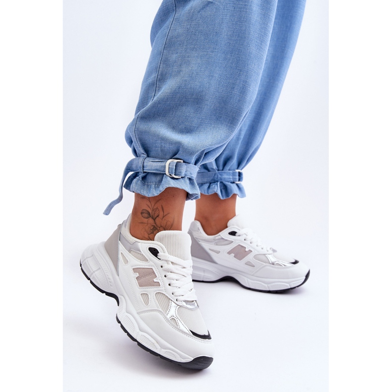 FG2 Scarpe Sportive Da Donna Alla Moda Con Maglia Bianca Venezia bianco 1