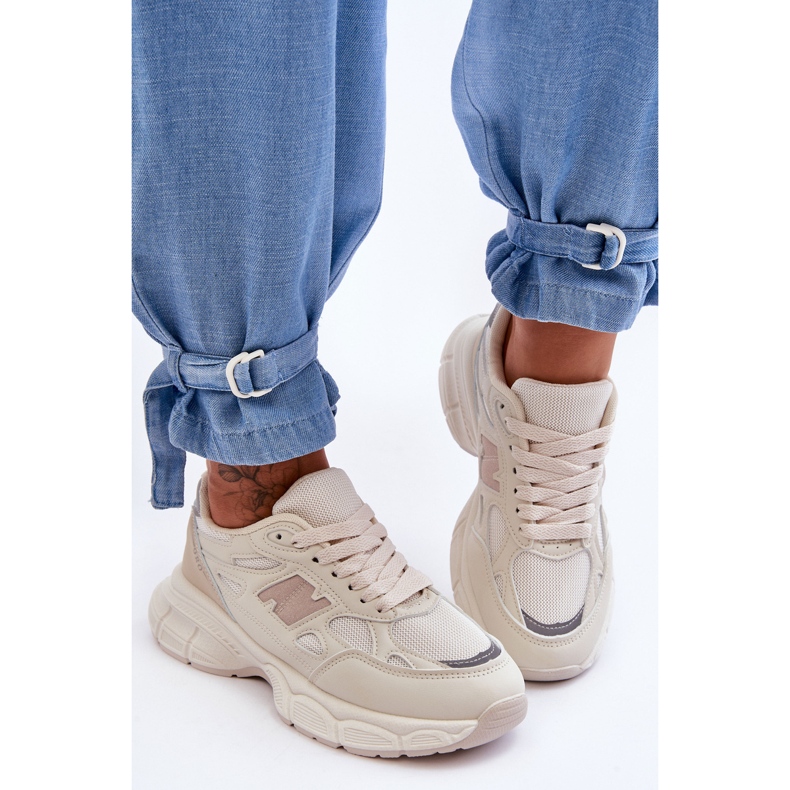 FG2 Scarpe Sportive Mesh Donna Alla Moda Beige Venezia 1