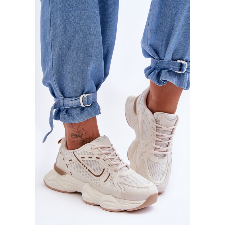 FG2 Scarpe Sportive Donna Sneakers Beige Feluci 1