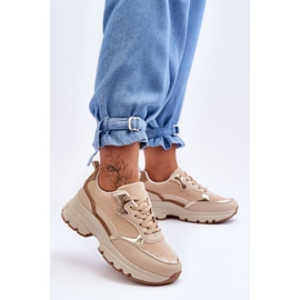 FG2 Icone di scarpe sportive tacco piatto piattaforma beige 1