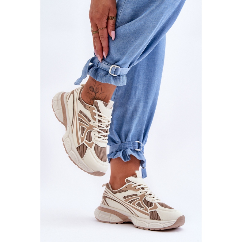 FG2 Scarpe Sportive Stringate Donna Beige Emare 1