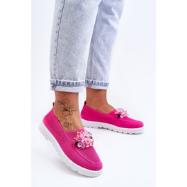 PM1 Sneakers Slip-On Da Donna Con Pietre Fucsia Semplice rosa 1