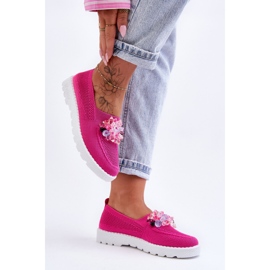 PM1 Sneakers Slip-On Da Donna Con Pietre Fucsia Semplice rosa 2