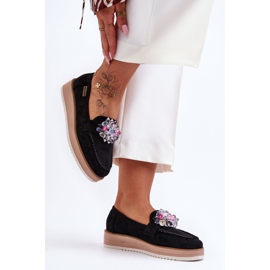 PM1 Mocassini Platform Donna Con Pietre Neri Elonore nero 2