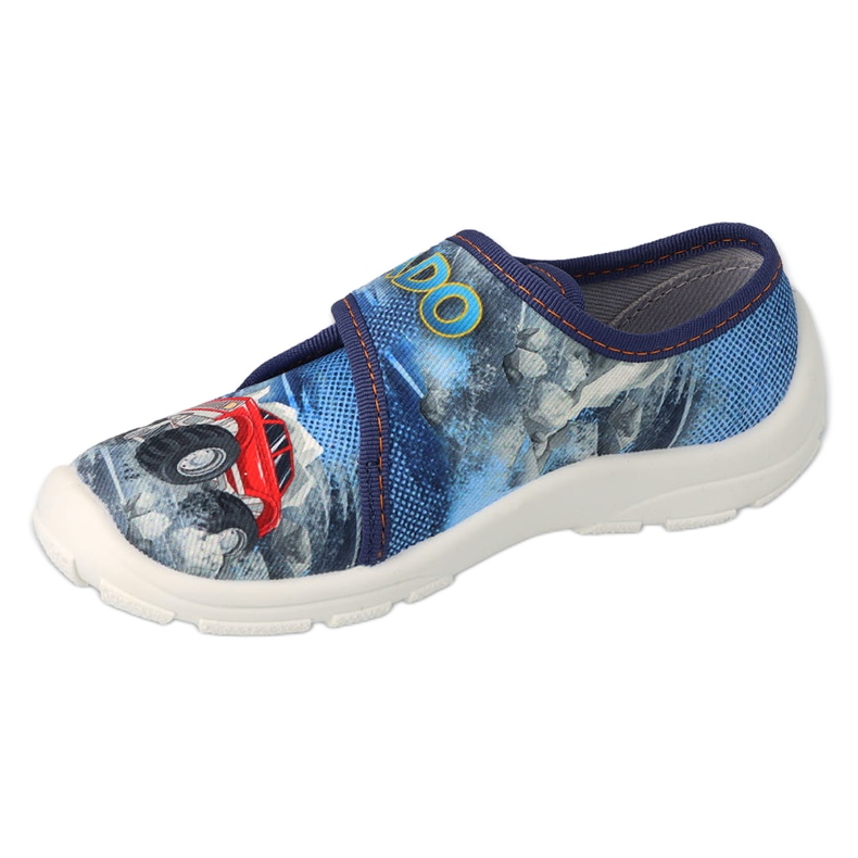 Pantofole per bambini Befado 974Y507 applicazione auto blu 1