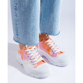 Sneaker multicolor Shelovet con plateau arancia 1