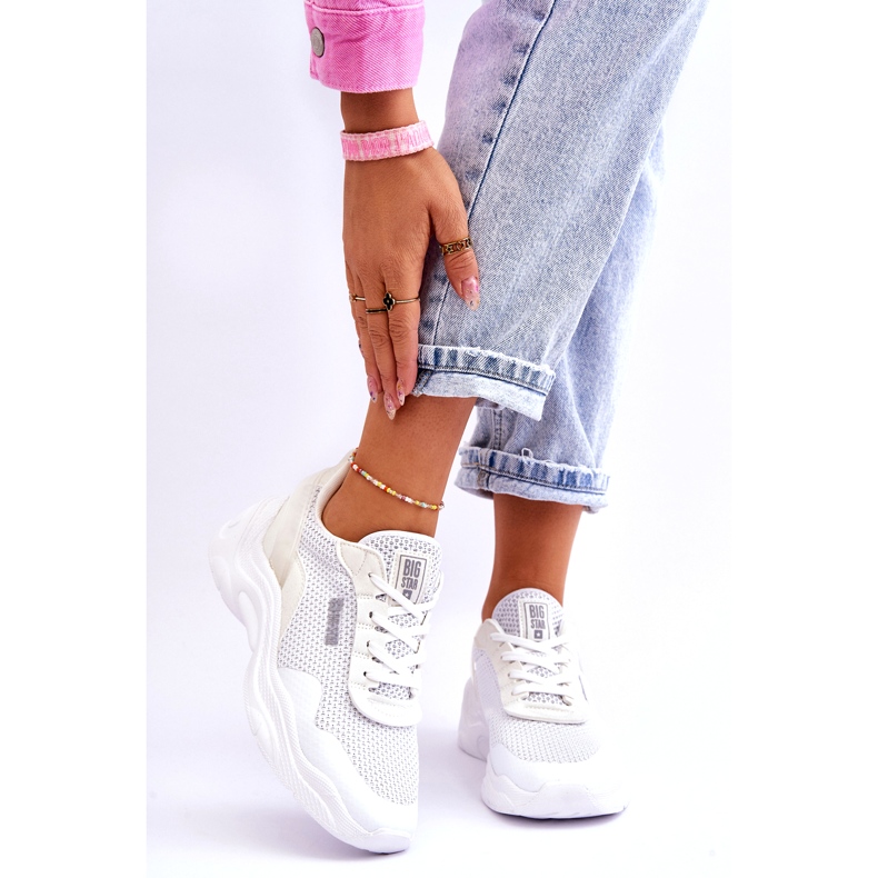 Scarpe Sportive da Donna in Tessuto Memory Foam System Big Star LL274A064 Bianche bianco 1