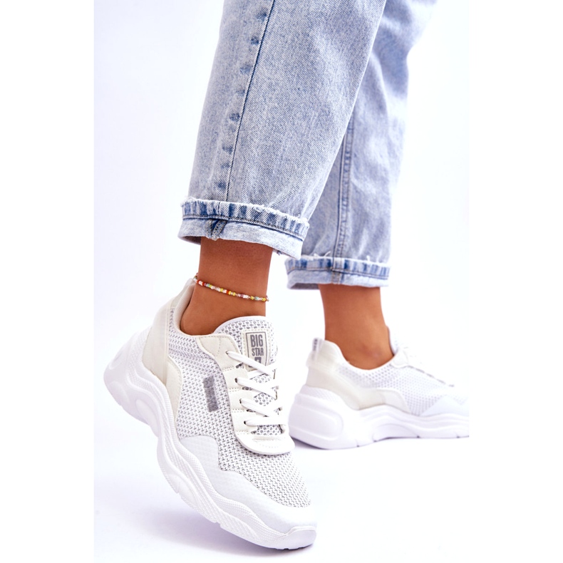 Scarpe Sportive da Donna in Tessuto Memory Foam System Big Star LL274A064 Bianche bianco 3