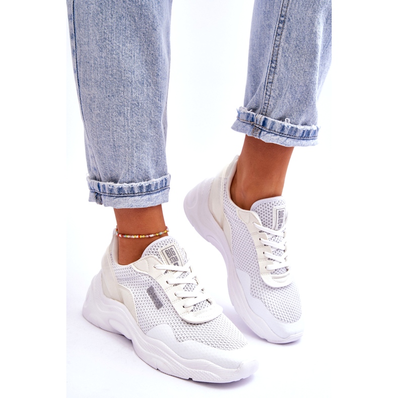 Scarpe Sportive da Donna in Tessuto Memory Foam System Big Star LL274A064 Bianche bianco 5