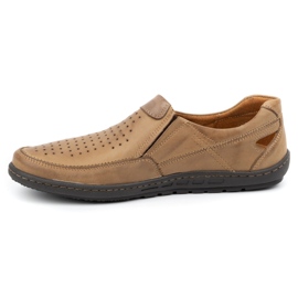Olivier Mocassini da uomo in pelle per l'estate 602 beige 1