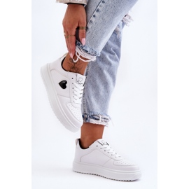 FJ1 Scarpe sportive classiche con cuore in bianco e nero Amore 2