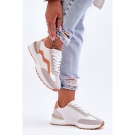 FJ1 Scarpe Sportive In Pelle Da Donna Bianco-Arancio Somerio 1