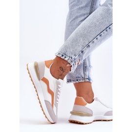 FJ1 Scarpe Sportive In Pelle Da Donna Bianco-Arancio Somerio 2